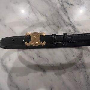 Celine Medium Triomphe Belt Black 75
